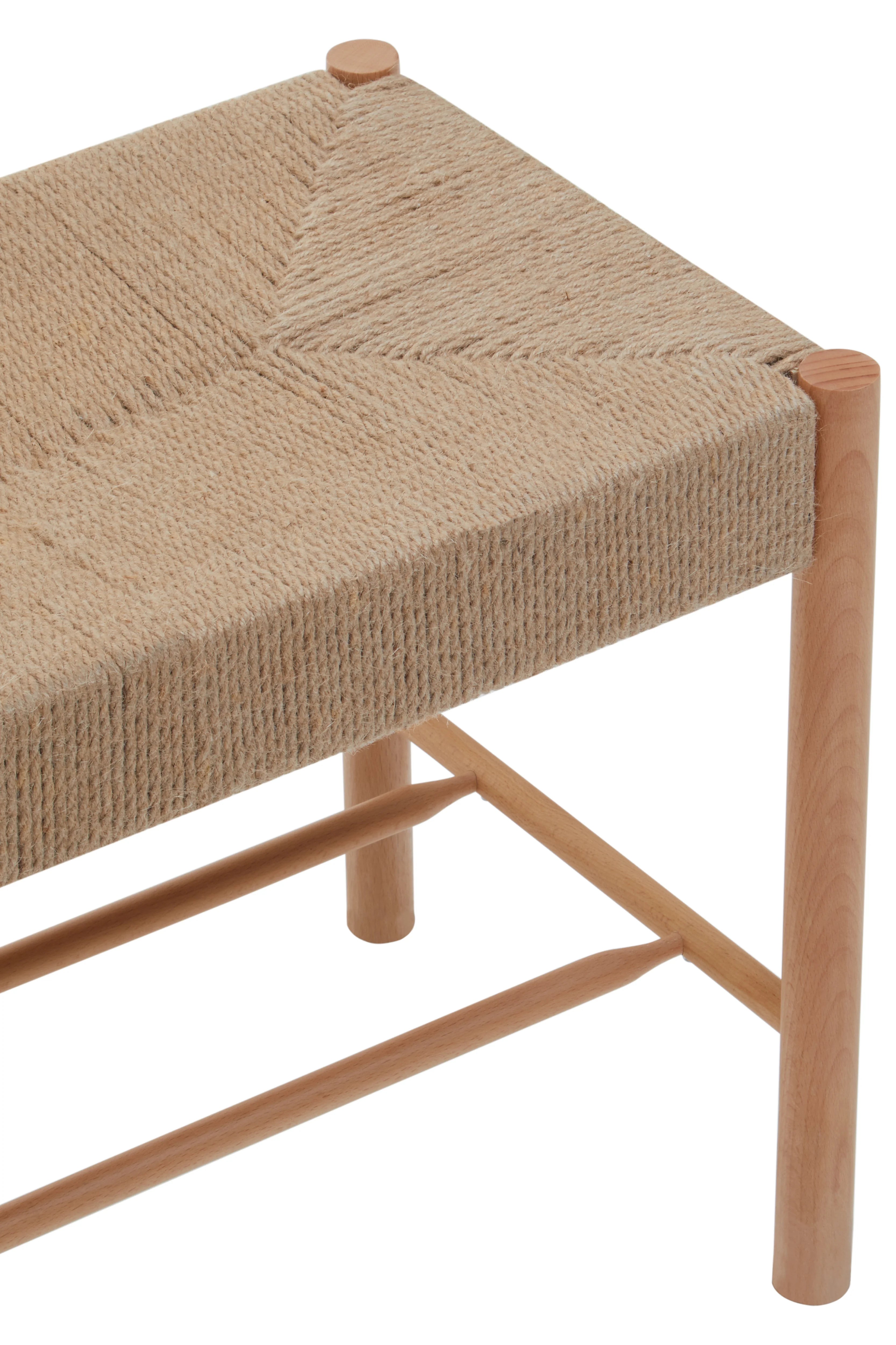 Cleets Natural Wood & Woven Rope Bench | Large